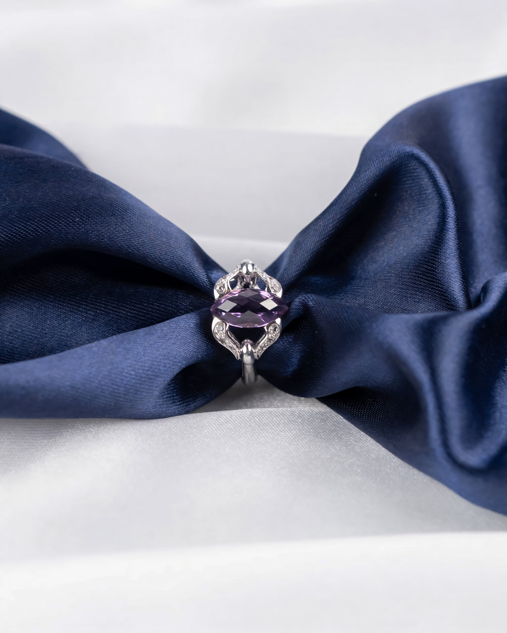 Amethyst Marquise Cut Ring in Sterling Silver | Fine Jewelry for Women | Daily & Occasion Wear