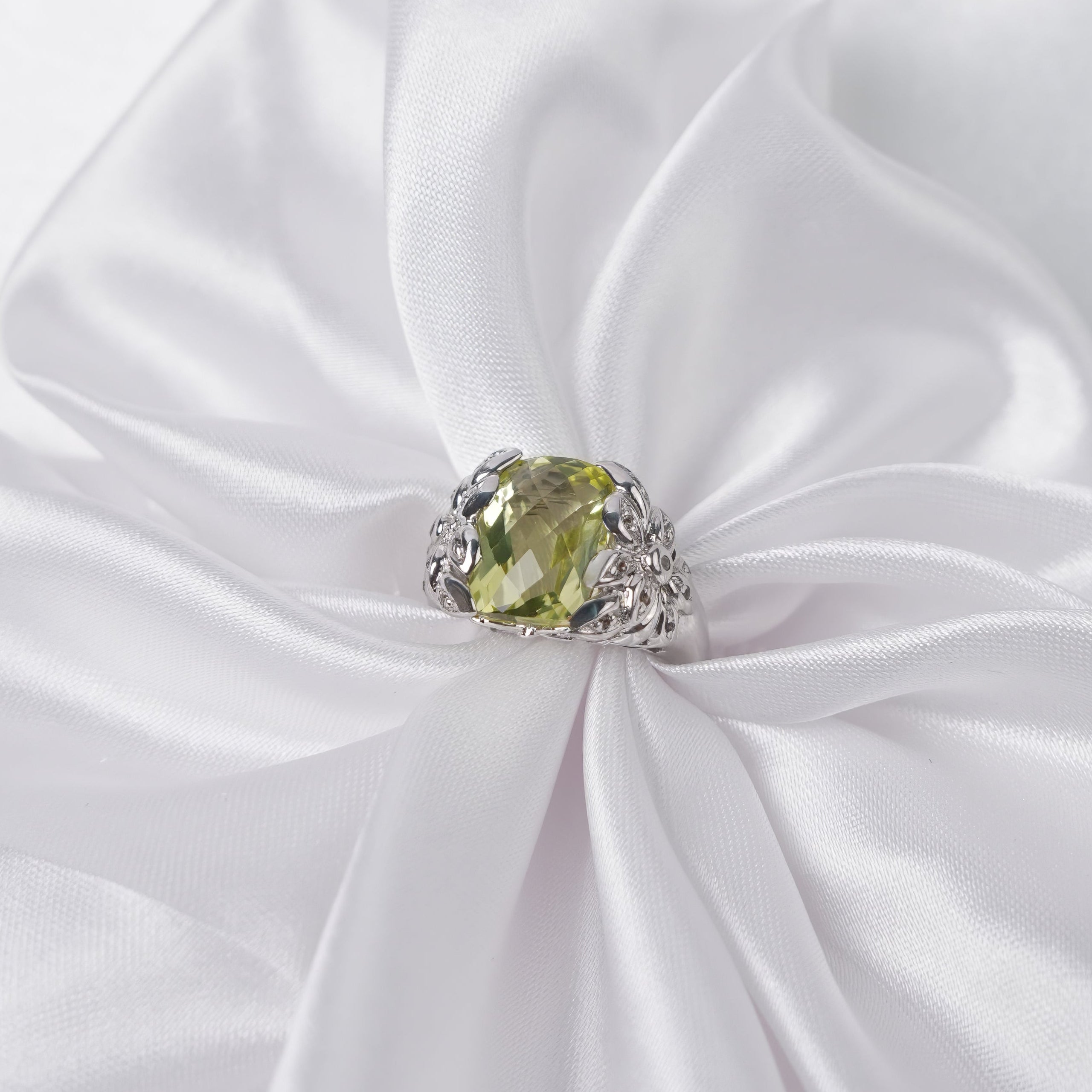 Yellow Citrine Ring in 925 Sterling Silver | Luxury Women’s Gemstone Ring | Handcrafted Designer Jewelry