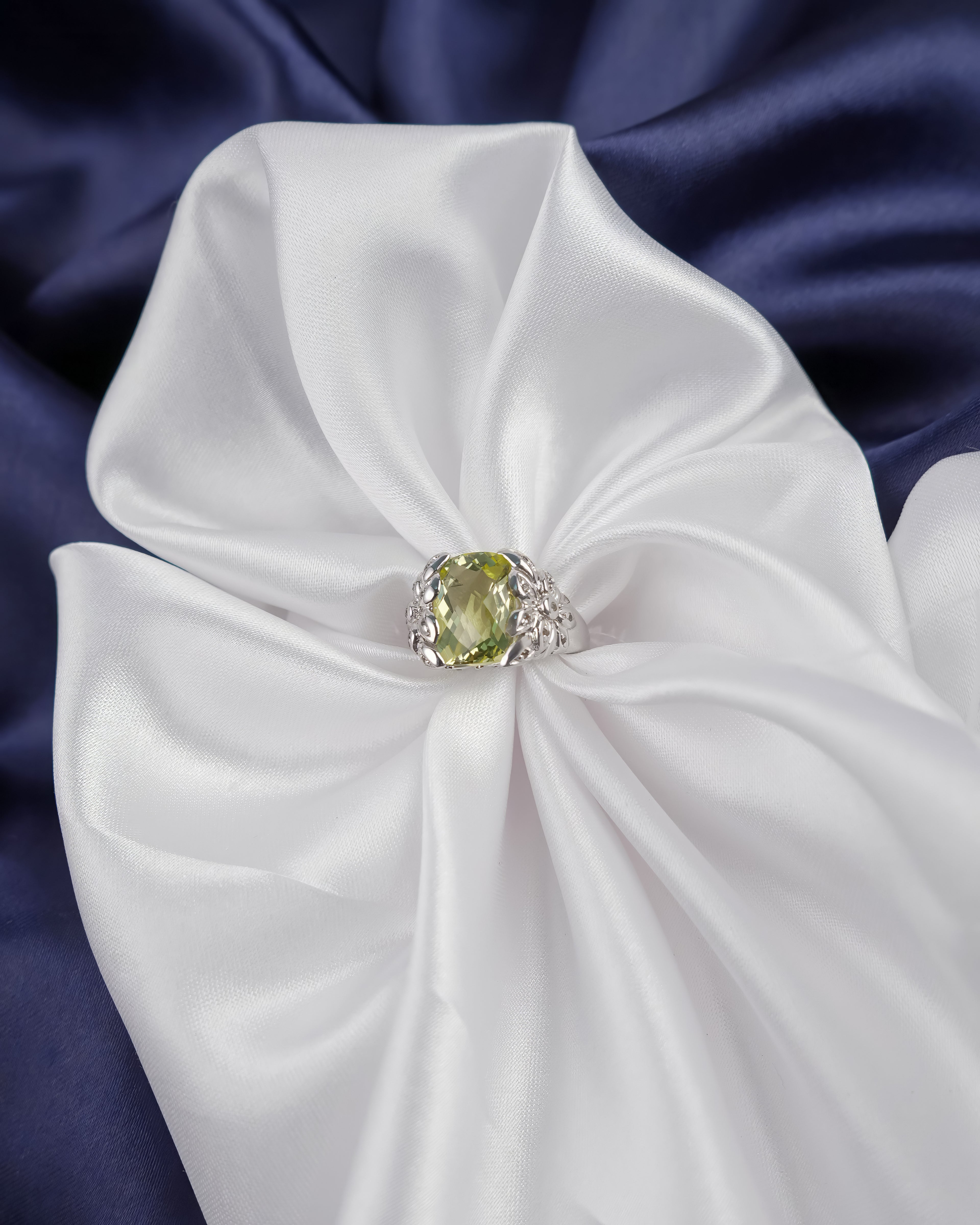 Yellow Citrine Ring in 925 Sterling Silver | Luxury Women’s Gemstone Ring | Handcrafted Designer Jewelry