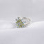 Nature-Inspired Sterling Silver Flower Ring | Duo-Tone Green and Blue Gemstone Ring