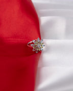 Nature-Inspired Sterling Silver Flower Ring | Duo-Tone Green and Blue Gemstone Ring