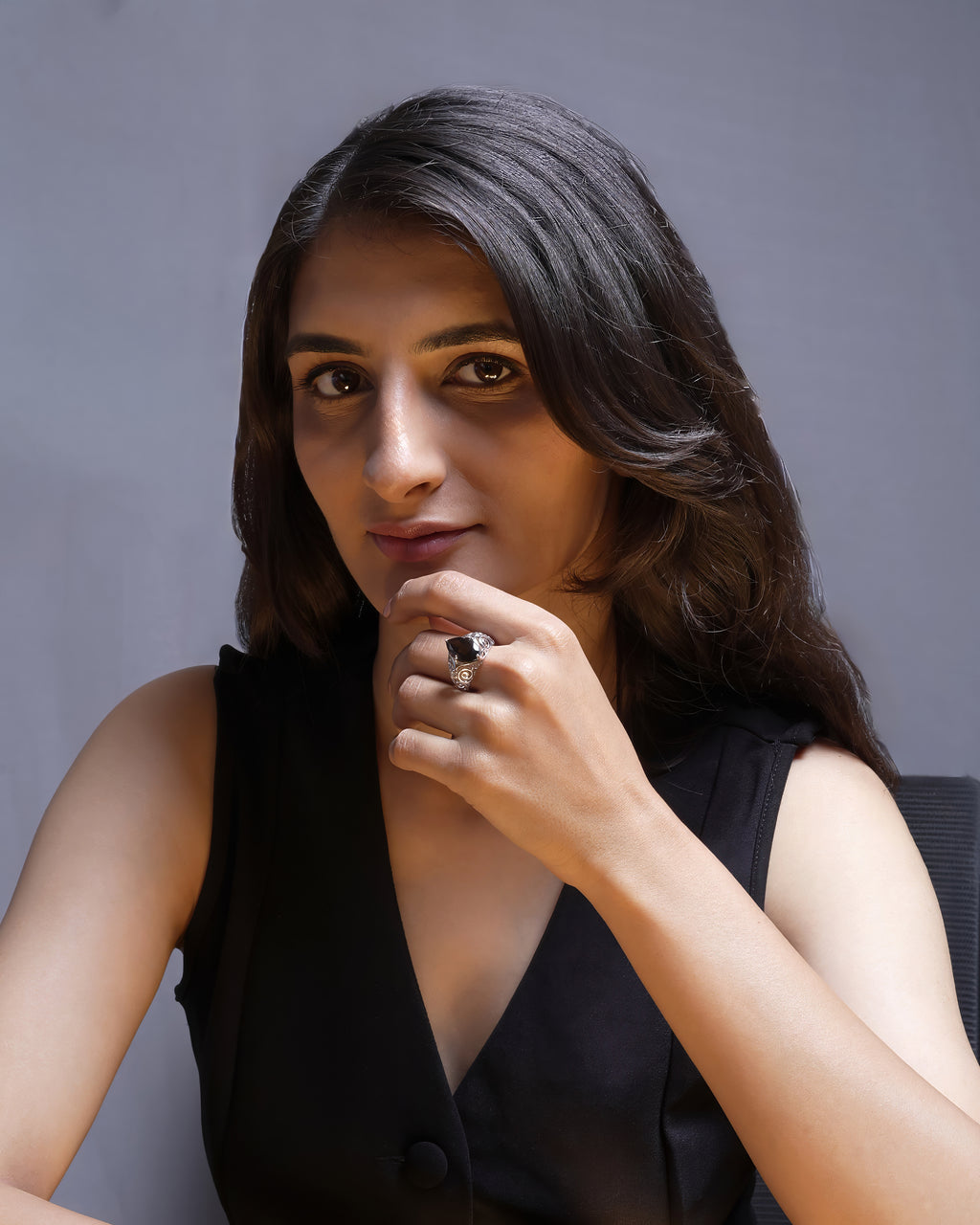 Smoky Quartz Ring in 925 Sterling Silver | Luxury Women’s Gemstone Ring | Heavy 8.91g Silver Statement Piece